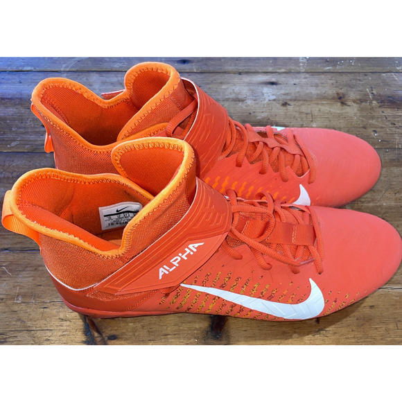 Nike Alpha Menace Pro 2 Mid Football Cleats Men's Sz 13 Orange USED AQ3209-800 - Picture 7 of 16